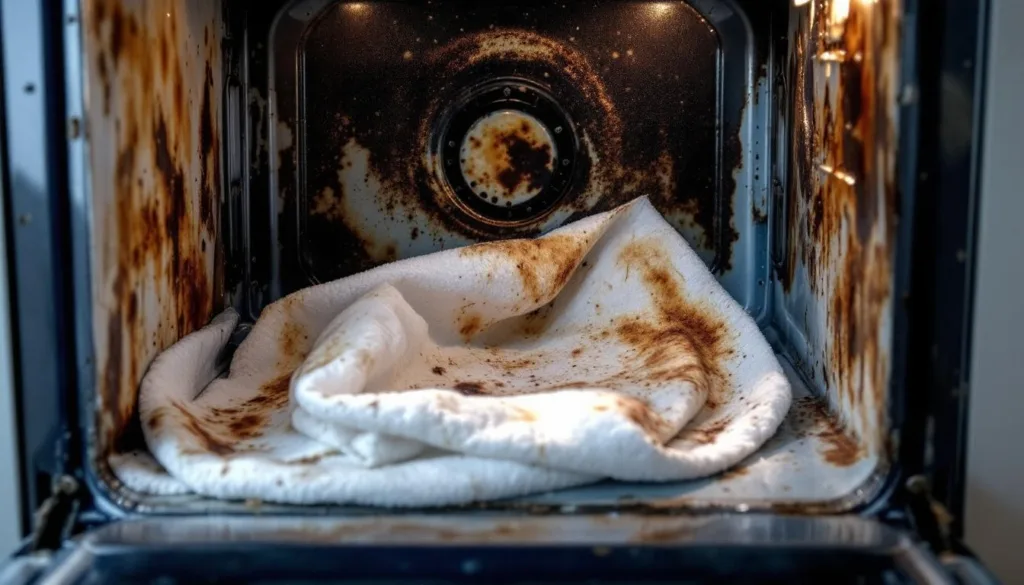 descubre un truco fácil y efectivo para ablandar la grasa quemada del horno sin rascar ni frotar. ¡la suciedad se elimina sola, dejándolo impecable!